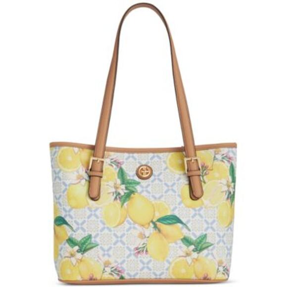 Giani Bernini Women's Lemon Print Saffiano Tote in Yellow Lemon Print - Picture 1 of 7